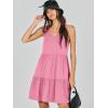 image:imageANRABESS Womens Summer Casual Tank Dress Sleeveless V Neck T Shirt Sundress Flowy Tiered Swing Mini Beach Vacation DressesPink