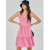 image:imageANRABESS Womens Summer Casual Tank Dress Sleeveless V Neck T Shirt Sundress Flowy Tiered Swing Mini Beach Vacation DressesPink