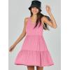 image:imageANRABESS Womens Summer Casual Tank Dress Sleeveless V Neck T Shirt Sundress Flowy Tiered Swing Mini Beach Vacation DressesPink