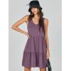 image:imageANRABESS Womens Summer Casual Tank Dress Sleeveless V Neck T Shirt Sundress Flowy Tiered Swing Mini Beach Vacation DressesPurple