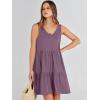 image:imageANRABESS Womens Summer Casual Tank Dress Sleeveless V Neck T Shirt Sundress Flowy Tiered Swing Mini Beach Vacation DressesPurple