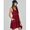 image:imageANRABESS Womens Summer Casual Tank Dress Sleeveless V Neck T Shirt Sundress Flowy Tiered Swing Mini Beach Vacation DressesRed