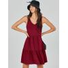 image:imageANRABESS Womens Summer Casual Tank Dress Sleeveless V Neck T Shirt Sundress Flowy Tiered Swing Mini Beach Vacation DressesRed