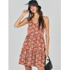 image:imageANRABESS Womens Summer Casual Tank Dress Sleeveless V Neck T Shirt Sundress Flowy Tiered Swing Mini Beach Vacation DressesRed Floral