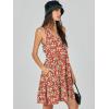 image:imageANRABESS Womens Summer Casual Tank Dress Sleeveless V Neck T Shirt Sundress Flowy Tiered Swing Mini Beach Vacation DressesRed Floral