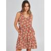 image:imageANRABESS Womens Summer Casual Tank Dress Sleeveless V Neck T Shirt Sundress Flowy Tiered Swing Mini Beach Vacation DressesRed Floral