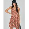 image:imageANRABESS Womens Summer Casual Tank Dress Sleeveless V Neck T Shirt Sundress Flowy Tiered Swing Mini Beach Vacation DressesRed Floral