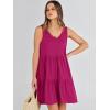 image:imageANRABESS Womens Summer Casual Tank Dress Sleeveless V Neck T Shirt Sundress Flowy Tiered Swing Mini Beach Vacation DressesRose