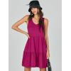 image:imageANRABESS Womens Summer Casual Tank Dress Sleeveless V Neck T Shirt Sundress Flowy Tiered Swing Mini Beach Vacation DressesRose