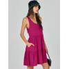 image:imageANRABESS Womens Summer Casual Tank Dress Sleeveless V Neck T Shirt Sundress Flowy Tiered Swing Mini Beach Vacation DressesRose