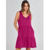 image:imageANRABESS Womens Summer Casual Tank Dress Sleeveless V Neck T Shirt Sundress Flowy Tiered Swing Mini Beach Vacation DressesRose