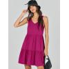 image:imageANRABESS Womens Summer Casual Tank Dress Sleeveless V Neck T Shirt Sundress Flowy Tiered Swing Mini Beach Vacation DressesRose