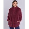 image:imageANRABESS Womens Sweatshirt Sherpa Fuzzy Fleece Zip Up Hoodies Cozy Pullover Soft Sweaters Tops 2025 Fall Trendy ClothesBurgundy