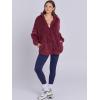 image:imageANRABESS Womens Sweatshirt Sherpa Fuzzy Fleece Zip Up Hoodies Cozy Pullover Soft Sweaters Tops 2025 Fall Trendy ClothesBurgundy