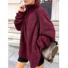 image:imageANRABESS Womens Sweatshirt Sherpa Fuzzy Fleece Zip Up Hoodies Cozy Pullover Soft Sweaters Tops 2025 Fall Trendy ClothesBurgundy