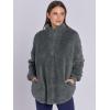 image:imageANRABESS Womens Sweatshirt Sherpa Fuzzy Fleece Zip Up Hoodies Cozy Pullover Soft Sweaters Tops 2025 Fall Trendy ClothesDeep Grey