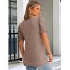 image:imageANRABESS Womens Tops Summer Sweaters Dressy Casual Work Blouses Square Neck Ruffle Short Sleeve Tee Shirts 2026 Fashion TunicBurnt Tan