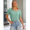 image:imageANRABESS Womens Tops Summer Sweaters Dressy Casual Work Blouses Square Neck Ruffle Short Sleeve Tee Shirts 2026 Fashion TunicGreen