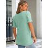 image:imageANRABESS Womens Tops Summer Sweaters Dressy Casual Work Blouses Square Neck Ruffle Short Sleeve Tee Shirts 2026 Fashion TunicGreen