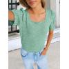 image:imageANRABESS Womens Tops Summer Sweaters Dressy Casual Work Blouses Square Neck Ruffle Short Sleeve Tee Shirts 2026 Fashion TunicGreen