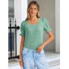 image:imageANRABESS Womens Tops Summer Sweaters Dressy Casual Work Blouses Square Neck Ruffle Short Sleeve Tee Shirts 2026 Fashion TunicGreen