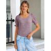 image:imageANRABESS Womens Tops Summer Sweaters Dressy Casual Work Blouses Square Neck Ruffle Short Sleeve Tee Shirts 2026 Fashion TunicPink