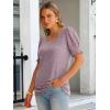 image:imageANRABESS Womens Tops Summer Sweaters Dressy Casual Work Blouses Square Neck Ruffle Short Sleeve Tee Shirts 2026 Fashion TunicPink