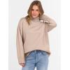image:imageANRABESS Womens Turtleneck Sweaters Oversized Chunky Long Sleeve Knit High Low Hem Pullover Top 2026 Fall Winter FashionBright Tan