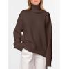image:imageANRABESS Womens Turtleneck Sweaters Oversized Chunky Long Sleeve Knit High Low Hem Pullover Top 2026 Fall Winter FashionChocola