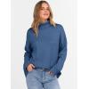 image:imageANRABESS Womens Turtleneck Sweaters Oversized Chunky Long Sleeve Knit High Low Hem Pullover Top 2026 Fall Winter FashionDusty Blue