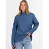 image:imageANRABESS Womens Turtleneck Sweaters Oversized Chunky Long Sleeve Knit High Low Hem Pullover Top 2026 Fall Winter FashionDusty Blue