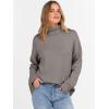 image:imageANRABESS Womens Turtleneck Sweaters Oversized Chunky Long Sleeve Knit High Low Hem Pullover Top 2026 Fall Winter FashionGrey Khaki
