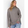 image:imageANRABESS Womens Turtleneck Sweaters Oversized Chunky Long Sleeve Knit High Low Hem Pullover Top 2026 Fall Winter FashionGrey Khaki