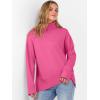 image:imageANRABESS Womens Turtleneck Sweaters Oversized Chunky Long Sleeve Knit High Low Hem Pullover Top 2026 Fall Winter FashionHot Pink