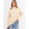 image:imageANRABESS Womens Turtleneck Sweaters Oversized Chunky Long Sleeve Knit High Low Hem Pullover Top 2026 Fall Winter FashionParchment