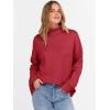 image:imageANRABESS Womens Turtleneck Sweaters Oversized Chunky Long Sleeve Knit High Low Hem Pullover Top 2026 Fall Winter FashionRed