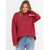 image:imageANRABESS Womens Turtleneck Sweaters Oversized Chunky Long Sleeve Knit High Low Hem Pullover Top 2026 Fall Winter FashionRed