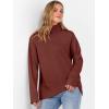 image:imageANRABESS Womens Turtleneck Sweaters Oversized Chunky Long Sleeve Knit High Low Hem Pullover Top 2026 Fall Winter FashionRust