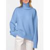 image:imageANRABESS Womens Turtleneck Sweaters Oversized Chunky Long Sleeve Knit High Low Hem Pullover Top 2026 Fall Winter FashionSky