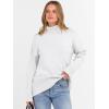 image:imageANRABESS Womens Turtleneck Sweaters Oversized Chunky Long Sleeve Knit High Low Hem Pullover Top 2026 Fall Winter FashionWhite