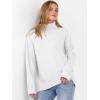 image:imageANRABESS Womens Turtleneck Sweaters Oversized Chunky Long Sleeve Knit High Low Hem Pullover Top 2026 Fall Winter FashionWhite