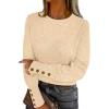 image:imageANRABESS Sweaters for Women Long Sleeve Crewneck Casual Loose Wool Blend Soft Knit Pullover Tops 2025 Fall Fashion OutfitsApricot