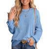 image:imageANRABESS Women Oversized TShirtsLong Sleeve Tunic Top for LeggingsRibbed Knit Side Split Casual Shirts for Daily amp TravelLight Blue