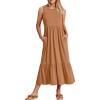 image:imageANRABESS Women Summer Casual Sleeveless Crewneck Sundress Aline Flowy Tiered Maxi Long Beach Dress Vacation OutfitsLight Rust