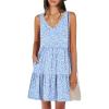image:imageANRABESS Womens Summer Casual Tank Dress Sleeveless V Neck T Shirt Sundress Flowy Tiered Swing Mini Beach Vacation DressesBlue White Floral