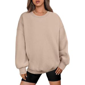 image:imageANRABESS Oversized Sweatshirt for Women Crewneck Y2K Hoodies Fleece Casual Comfy Pullover Top Fall Outfits Clothes 2025Apricot