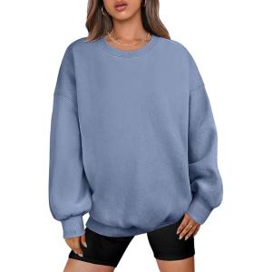 image:imageANRABESS Oversized Sweatshirt for Women Crewneck Y2K Hoodies Fleece Casual Comfy Pullover Top Fall Outfits Clothes 2025Blue