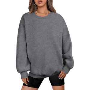image:imageANRABESS Oversized Sweatshirt for Women Crewneck Y2K Hoodies Fleece Casual Comfy Pullover Top Fall Outfits Clothes 2025Gray