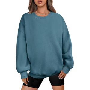 image:imageANRABESS Oversized Sweatshirt for Women Crewneck Y2K Hoodies Fleece Casual Comfy Pullover Top Fall Outfits Clothes 2025Lake Blue