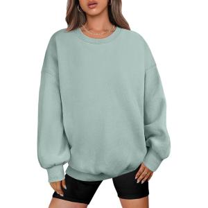 image:imageANRABESS Oversized Sweatshirt for Women Crewneck Y2K Hoodies Fleece Casual Comfy Pullover Top Fall Outfits Clothes 2025Light Green